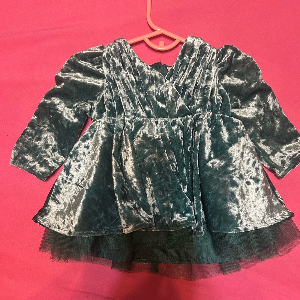 0-3 months green dress